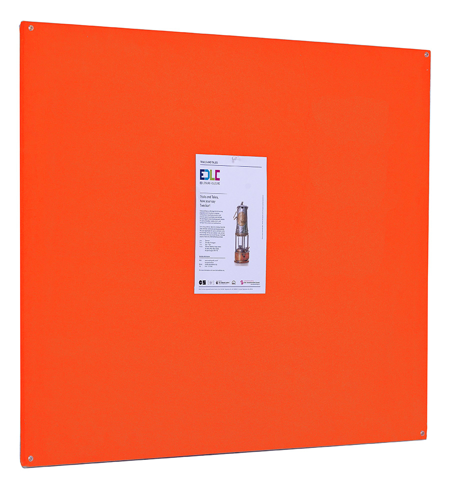 Fire Retardant Unframed Accents Noticeboard in Orange - Ideal For Schools, Offices And Colleges